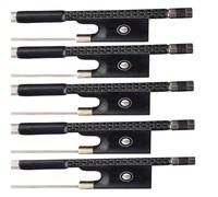 Music Lovers Violin Bow 5pcs Violin Bow 4/4 Carbon Fiber W/Silver Braided Ebony Frog Musical Instruments Parts