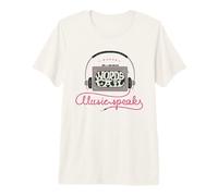 Music Lovers Where Words Fail Music Speaks Headphones Premium T-Shirt