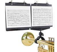Music Lyre Clip, Sheet Holder Stand, Marching Band Accessory, Abs, Instrument Mount, Clip-On Display, Metal Alloy, Compact Size, for Trumpet, Clarinet, Guitar, Drum Practice, Performance