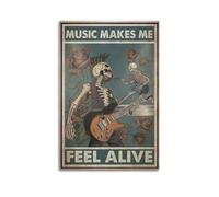 Music Makes Me Feel Alive Canvas Posters Aesthetic Wall Art Decorative Painting Poster Decor Vintage Canvas for Living Room Bed Room 24x36inch(60x90cm) Unframe-style