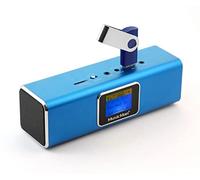 MusicMan TXX3548 MA Soundstation Stereo-Loudspeaker with Integrated Rechargeable Battery and LCD Display (MP3 Player, Radio, MicroSD card slot, USB slot) - Blue