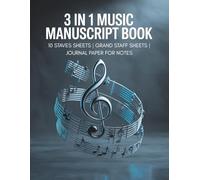 Music Manuscript Book: 10 Staves Sheets | Grand Staff Sheets | Journal Paper for Notes