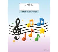 Music Manuscript Notebook for Kids: Fun & Colorful Composition Book | Smiley Notes Cover and Blank Lined Music Staff Paper | for Young Musicians and ... pages - 8 Staves Per Page - 12mm Wide Staff