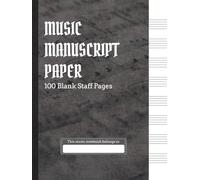 Music Manuscript Paper 100 Blank Staff Pages: Spacious Lines for Lyrics | Luxurious Black Cover | 8 Staff Music Manuscript Paper | 8.5 x 11 Inches | 100 Blank Pages | Music Composition Notebook