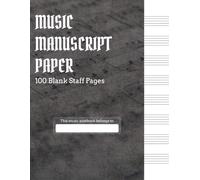 Music Manuscript Paper 100 Blank Staff Pages: Spacious Lines for Lyrics | Luxurious Black Cover | 8 Staff Music Manuscript Paper | 8.5 x 11 Inches | 100 Blank Pages | Music Composition Notebook