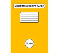 Music Manuscript Paper: Exercise Book For Writing Music | A4 | 8 Staves Per Page | 100 Pages/50 Sheets - Amber Cover