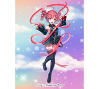 Music Manuscript Paper: Kasane Teto Vocaloid : Otaku Anime Blank Manuscript Paper Notebook | 120 Pages 12 Staves per Page | Full 8,5'' wide x 11'' high | Fantasy Rainbow looking cover & paper V2