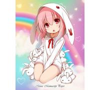 Music Manuscript Paper: Kasane Teto Vocaloid : Otaku Anime Blank Manuscript Paper Notebook | 120 Pages 12 Staves per Page | Full 8,5'' wide x 11'' high | Fantasy Rainbow looking cover & paper V1