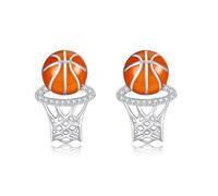 Music/Martini/Voodoo Doll/Mushroom/Sacred Heart/Gymnastics/Basketball Earring 925 Sterling Silver Stud Earring for Women