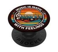 Music Math With Feelings Retro Sunset Notes PopSockets Adhesive PopGrip