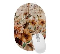 Music Melody Flowers Desktop Mouse Pad, Lightweight Non-Slip Computer Mouse Pad 11" x 7.1" for Home School and Office