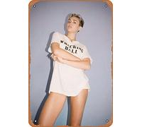 Music Metal Signs Vintage Miley Cyrus Wrecking Ball Sexy Girl Poster Celebrities & Musicians Wall Art Retro Decor Tin Sign-8x12inch