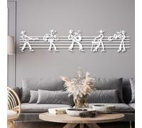 Music Metal Wall Decor, Music Notes Wall Decor, Musical Wall Art, Musical Wall Hl Wall Hangings, Wall Decorations for Living Room, Bedroom, Bathroom (White, 48x10in|121x24cm, metal wall art)