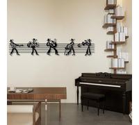 Music Metal Wall Decor, Music Notes Wall Decor, Musical Wall Art, Musical Wall Hl Wall Hangings, Wall Decorations for Living Room, Bedroom, Bathroom (Black, 59x12in|150x30cm, metal wall art)
