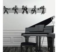 Music Metal Wall Decor, Music Notes Wall Decor, Musical Wall Art, Musical Wall Hl Wall Hangings, Wall Decorations for Living Room, Bedroom, Bathroom (Black, 48x10in|121x24cm, metal wall art)