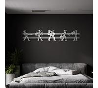 Music Metal Wall Decor, Music Notes Wall Decor, Musical Wall Art, Musical Wall Hl Wall Hangings, Wall Decorations for Living Room, Bedroom, Bathroom (Silver, 41x8in|105x21cm, metal wall art)