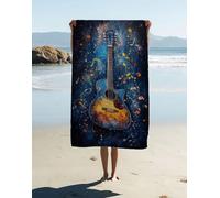 Music Microfibre Beach Towel 220x100cm 1 Pack, Large Beach Towels for Adults Abstract Pattern with Waterproof Storage Bag Quick Dry Sand Free Lightweigh for Travel Pool Holiday Camping Yoga Gym H36-7K
