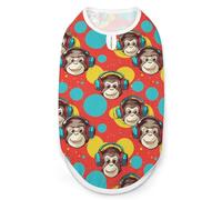 Music Monkey Dog Shirt Sleeveless Pet Clothes Summer T-Shirts Tank Top for Small Puppy Cat