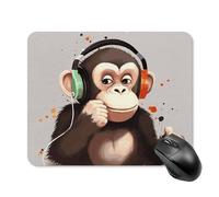 Music Monkey Mouse Pad Square Mouse Mat Non-Slip Rubber Base Mousepad Wireless Mice Mat for Gaming, Office & Home, Waterproof Mouses Mats for Laptop/Desktop 20 * 25cm