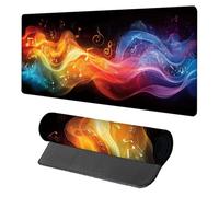 Music Mouse Pad, Mouse Mat 700x300x3mm, Stitched Edge Design XXL Desk Mat Large, Desk Accessories Gaming Mousemat, Office Accessories Keyboard Pad, for Gaming PC Office Large Mousepad, Orange G-1861
