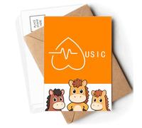 Music Moving Heartbeat Fluctuation Love Postcards Envelopes Cards Mailing Year Horse