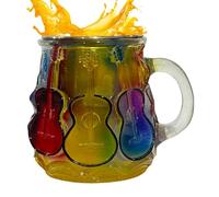 Music Mug - Scroll Printed Band Coffee Stein, Collector's Songbird Enamel Cup | Manual Handle Drink Container, Holiday Musical Instrument Lovers Tea Travel Cup, Retirement Music Teacher Keepsake