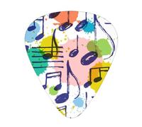 Music, Musical Notes, Stylish,12 Pcs Guitar Pick,3 Different Thickness Plectrums for Acoustic Guitar Bass Ukulele (0.46mm 0.96mm 0.71mm)