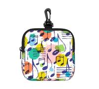 Music, Musical Notes, Stylish, Coin Purse Square Zipper Storage Bag, Change Pouch with Lobster Buckle Clasp Buckle, Change Purse