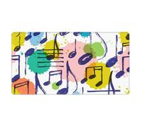 Music, Musical Notes, Stylish,Mouse Pad Large Desk Pad Computer Keyboard Mouse Mat with Non Slip Rubber Base 40 x 70 cm