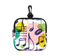 Music, Musical Notes, Stylish, Square Zipper Storage Bag, Neoprene Coin Purse, Small Wallets, Change Pouch, Change Purse