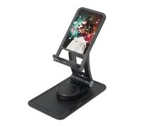 Music Musician Prints Rotating Cell Phone Stand with 360° Swivel Base - Foldable Square Desk Phone Holder for iPhone 16 15 14 13 12 11,All Phones,Black