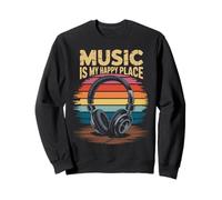 Music My Happy Place Musician Lovers DJ Headphone Sweatshirt