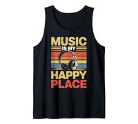 Music My Happy Place Musician Lovers DJ Headphone Tank Top