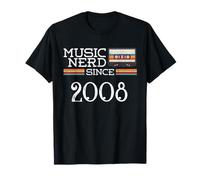 Music Nerd Since 2008 12th Birthday Music Lover Musical Gift T-Shirt