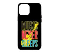 Music Never Sleeps Retro Bass Guitar 80s Case for iPhone 12 Pro Max