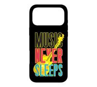 Music Never Sleeps Retro Bass Guitar 80s Case for iPhone 17 Pro Max