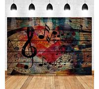 Music Notation Backdrop for Music Party Decorations MEETSIOY 10x7ft Black Music Symbols Backdrop for Music Birthday Party Supplies Music Party or Birthday Party Decor Banner BJZSMT142