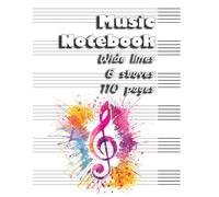 Music Notation Manuscript Paper.: Student Blank Lined Sheet Notebook Journal with Wide Staff: Manuscript Paper, Large Size Pages for Musician and Singer. For Kids and Beginners.
