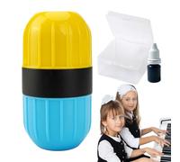 Music Notation Stamp Roller - Double Head Self-Inking Mark, 1 Unit Staff Line Printing Device for Manuscript, Portable Five-Wire Rolling Applicator, Hobby Supply, Stencil for Song Composer