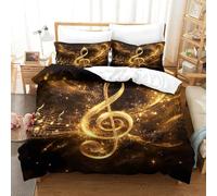 Music Notation Three-dimensional Printing Bedding Comforter Set Music Notation Bed Cover Ultra-fine Fiber Pillow Slip Included Soft-to-the-touch And Manageable Super King(260x220cm)