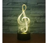 Music Note 3D Night Light, 7 Colours Changing Optical Illusion Touch Table Desk Lamp, Perfect Gifts for Kids' Home Decoration LED Lamp