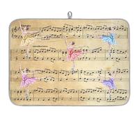 Music Note Ballet Dancer Microfibre Dish Drying Mat Absorbent Dish Drying Drainers Mats for Kitchen Spoon Glass Plate 45.7 x 60.9 cm