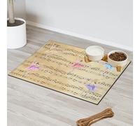 Music Note Ballet Dancer Pet Feeding Mat for Cat Dog Water Bowl Food Mats Pet Feeding Mats Absorbent Nti-Slip Contain Spills Protects Floors Placemat 30.4 x 50.8 cm