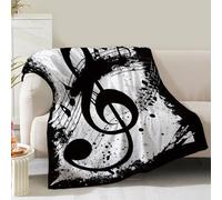 Music Note Blanket Gifts for Women Girls Mom Kids Adults Teen Birthday Christmas Valentine Presents Musical Theme Decor Home Bedroom Living Room Sofa Couch Soft Cozy Plush Fuzzy Flannel Throw 60"x50"