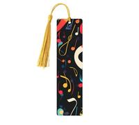 Music Note Bookmark Abstract Musical Wooden Bookmark with Tassel Book Mark for Women Men Reading Page Markers Gifts for Book Lovers