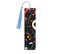 Music Note Bookmark Abstract Musical Wooden Bookmark with Tassel Book Mark for Women Men Reading Page Markers Gifts for Book Lovers