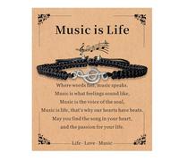 Music Note Bracelets Gifts for Women, Guitar Adjustable Bracelet Teacher Valentine Gift Bracelets as Marching Band Concert Essentials for Charm Jewelry Musical Lovers Men Epic The Musical Merch