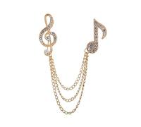 Music Note Brooch Pink for Men Women Gold /Silver Music Note Mark Brooch Lapel Pin Badge Hanging Chains Collar Brooches Pin for Career Suit Tuxedo of Shirts Tie Hat Scarf for Boyfriend Father Birthday