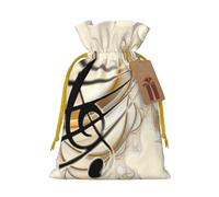 Music Note Christmas Drawstring Sack Gift Bag, Lightweight And Cute In Design