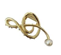 Music Note Claw Clip - 12x5.5cm Music Note Hair Clips, Wide Uses | Pearl Jaw Clamp with Intricate Treble Clef Shape, Metal Hair Claw Clip for Daily Wear Special Occasions Women Girls